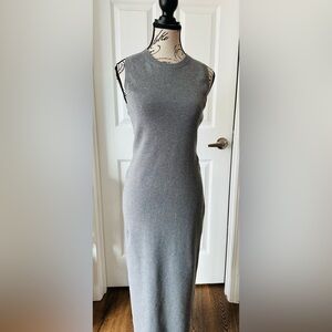 Sleeveless Cotton/Cashmere Blend Midi Sweater Dress